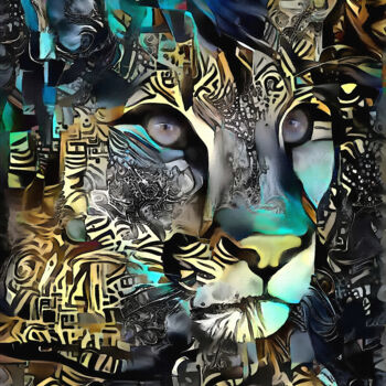 Arts numériques intitulée "Young Puma Gold" par L.Roche, Œuvre d'art originale, Travail numérique 2D