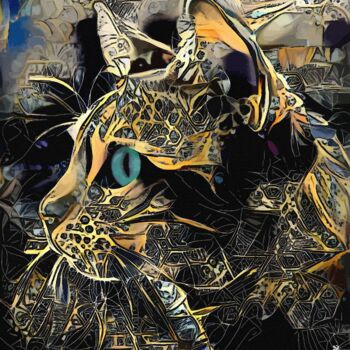 Цифровое искусство под названием "Manguy, cat" - L.Roche, Подлинное произведение искусства, Акрил