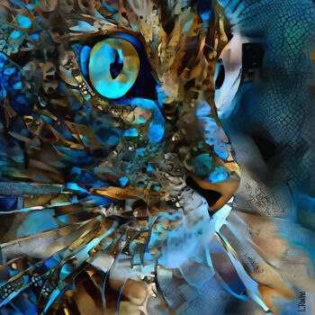 Arts numériques intitulée "Marbu, cat" par L.Roche, Œuvre d'art originale, Acrylique