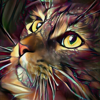 Arte digital titulada "Neyra, cat" por L.Roche, Obra de arte original, Acrílico