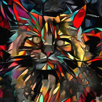 Arte digital titulada "Steevy, cat" por L.Roche, Obra de arte original, Acrílico