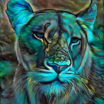 Digital Arts titled "Shado, lion" by L.Roche, Original Artwork, 2D Digital Work