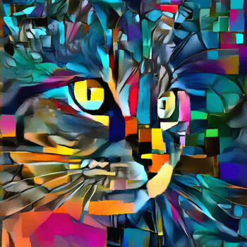 "Heyriss, cat" başlıklı Dijital Sanat L.Roche tarafından, Orijinal sanat, Akrilik