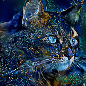 Arts numériques intitulée "Zaya, cat" par L.Roche, Œuvre d'art originale, Acrylique