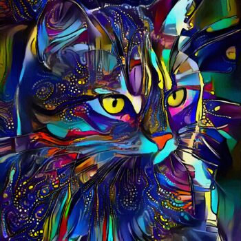 Arts numériques intitulée "Kalyos, cat" par L.Roche, Œuvre d'art originale, Acrylique