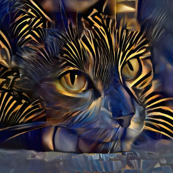 Digitale Kunst mit dem Titel "Emmy, cat" von L.Roche, Original-Kunstwerk, Acryl