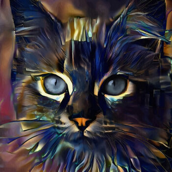 Digital Arts titled "Zarlook, cat" by L.Roche, Original Artwork, Acrylic