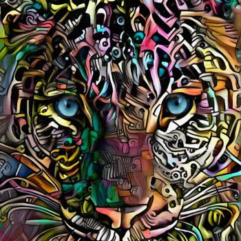 Digitale Kunst getiteld "ilon, leopard" door L.Roche, Origineel Kunstwerk, Acryl