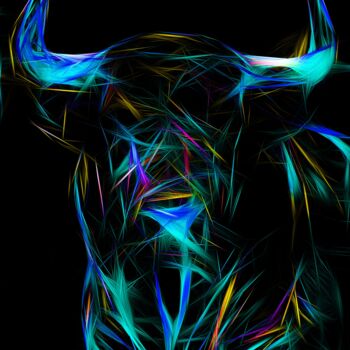 Artes digitais intitulada "Flash Bull" por L.Roche, Obras de arte originais, Tinta