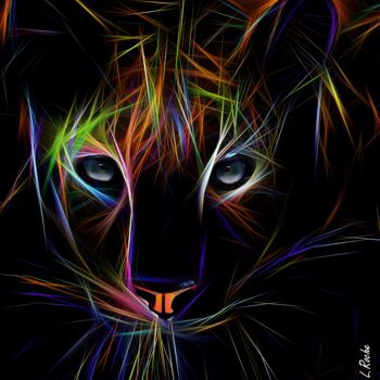 Digital Arts titled "Luz felina -" by L.Roche, Original Artwork, Acrylic