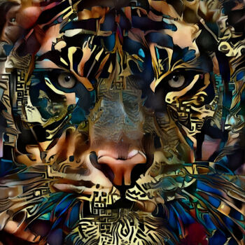 Digital Arts titled "Zandoo, tiger" by L.Roche, Original Artwork, Acrylic