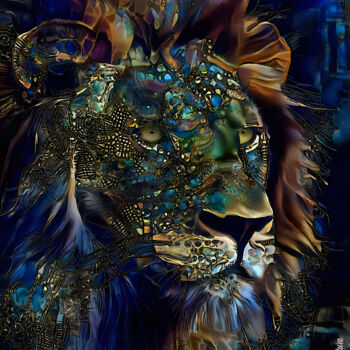数字艺术 标题为“Lion 500” 由L.Roche, 原创艺术品, 丙烯