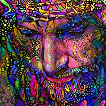Digitale Kunst mit dem Titel "Jesus Calypso" von L.Roche, Original-Kunstwerk, 2D digitale Arbeit