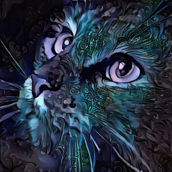 Arts numériques intitulée "Herjane, cat" par L.Roche, Œuvre d'art originale, Acrylique