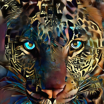 Arts numériques intitulée "Elron, leopard" par L.Roche, Œuvre d'art originale, Acrylique