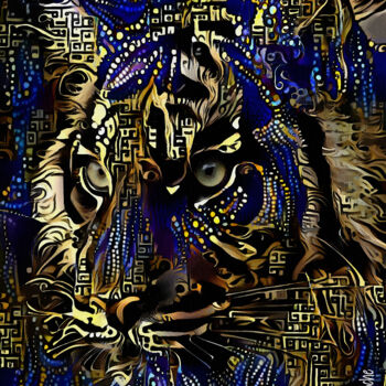 Arte digital titulada "Tiger royal 1er" por L.Roche, Obra de arte original, Acrílico