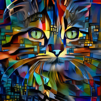 Arts numériques intitulée "Cizko, cat" par L.Roche, Œuvre d'art originale, Acrylique