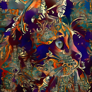 Arts numériques intitulée "Alper, cat" par L.Roche, Œuvre d'art originale, Travail numérique 2D