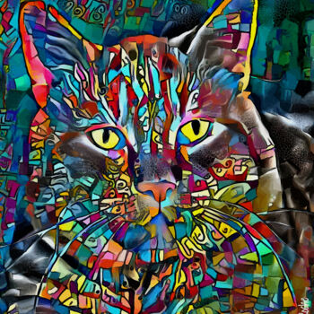 「Merty, cat」というタイトルのデジタルアーツ L.Rocheによって, オリジナルのアートワーク, 2Dデジタルワーク