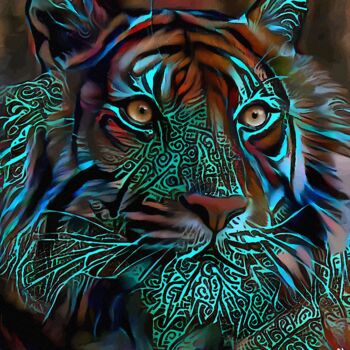 Цифровое искусство под названием "Almon, tiger" - L.Roche, Подлинное произведение искусства, 2D Цифровая Работа