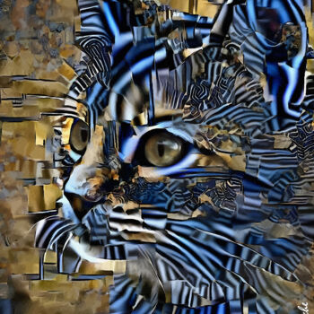 Grafika cyfrowa / sztuka generowana cyfrowo zatytułowany „Deauville cat” autorstwa L.Roche, Oryginalna praca, 2D praca cyfro…
