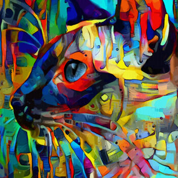 Arts numériques intitulée "Siamycat" par L.Roche, Œuvre d'art originale, Travail numérique 2D