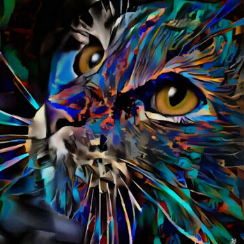 Arte digitale intitolato "Nancy, cat" da L.Roche, Opera d'arte originale, Lavoro digitale 2D