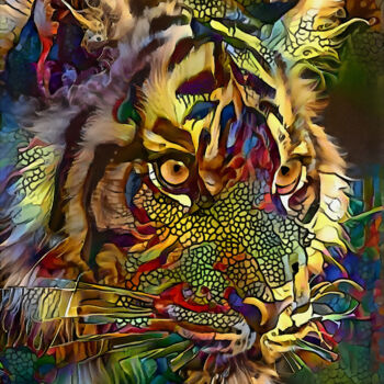 Digital Arts titled "Alphamonthy, tiger" by L.Roche, Original Artwork, 2D Digital Work