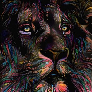 Arts numériques intitulée "Néron, Lion" par L.Roche, Œuvre d'art originale, Travail numérique 2D