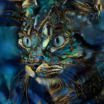 Arts numériques intitulée "Remundo, cat" par L.Roche, Œuvre d'art originale, Travail numérique 2D