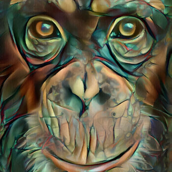 Digitale Kunst mit dem Titel "Monalee, monkey" von L.Roche, Original-Kunstwerk, 2D digitale Arbeit