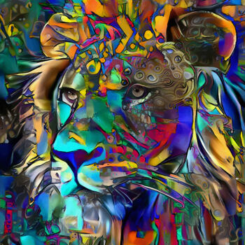 「King Safari」というタイトルのデジタルアーツ L.Rocheによって, オリジナルのアートワーク, 2Dデジタルワーク