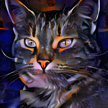 Arte digital titulada "Calum Jr., cat" por L.Roche, Obra de arte original, Trabajo Digital 2D