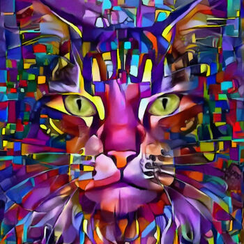 Digital Arts titled "Salakis, cat" by L.Roche, Original Artwork, 2D Digital Work
