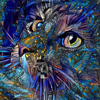 Digitale Kunst mit dem Titel "Zarya, cat" von L.Roche, Original-Kunstwerk, 2D digitale Arbeit