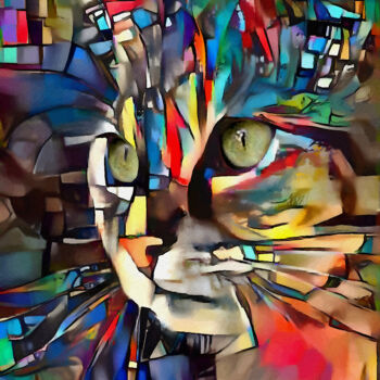 Arts numériques intitulée "Salem, cat" par L.Roche, Œuvre d'art originale, Travail numérique 2D