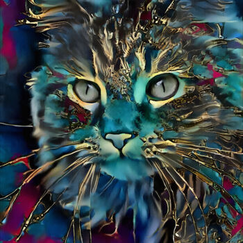 Arte digitale intitolato "Seyniss, cat" da L.Roche, Opera d'arte originale, Lavoro digitale 2D