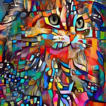 Artes digitais intitulada "Steisy, cat" por L.Roche, Obras de arte originais, Trabalho Digital 2D