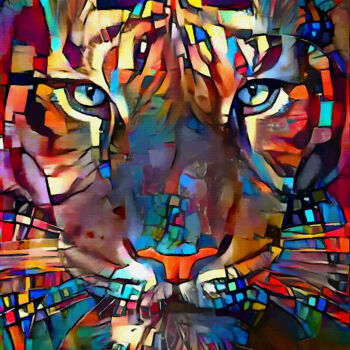 Digitale Kunst getiteld "Renox, Tiger" door L.Roche, Origineel Kunstwerk, 2D Digital Work