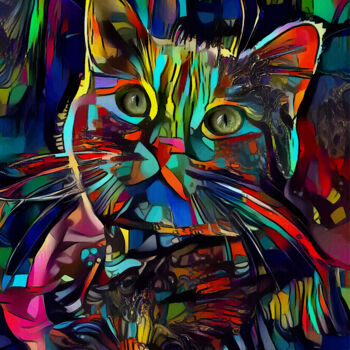 Digital Arts titled "Handy, cat" by L.Roche, Original Artwork, 2D Digital Work