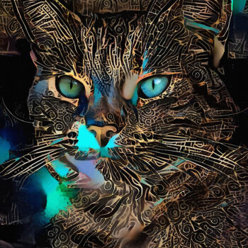 Digital Arts titled "Mayann, cat" by L.Roche, Original Artwork, 2D Digital Work