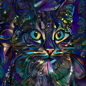 Arts numériques intitulée "Armel, cat" par L.Roche, Œuvre d'art originale, Travail numérique 2D