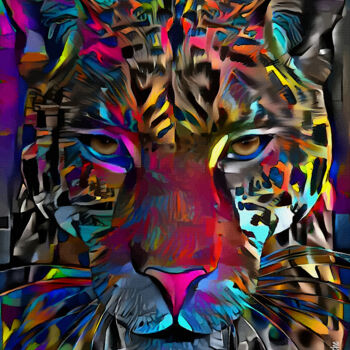 Digital Arts titled "Grigy, leopard" by L.Roche, Original Artwork, 2D Digital Work