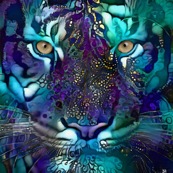 Digital Arts titled "Tiger celeste" by L.Roche, Original Artwork, 2D Digital Work