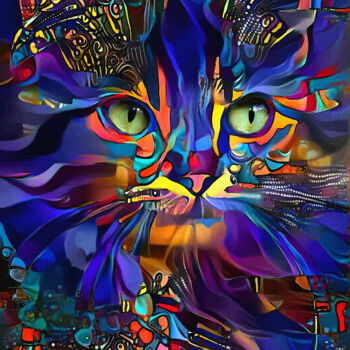 Arte digital titulada "Honür, cat" por L.Roche, Obra de arte original, Acrílico