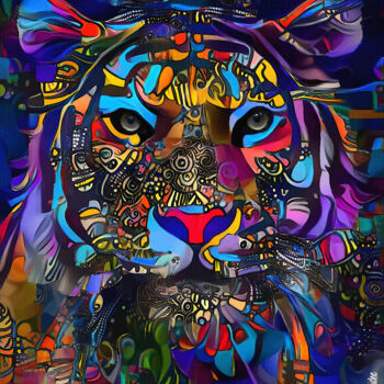 Arte digital titulada "Nedim, tiger" por L.Roche, Obra de arte original, Acrílico
