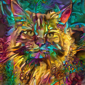 Digital Arts titled "Kamil, cat" by L.Roche, Original Artwork, 2D Digital Work