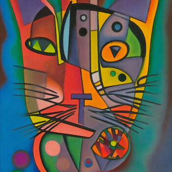 Arts numériques intitulée "Albacete, cat" par L.Roche, Œuvre d'art originale, Acrylique