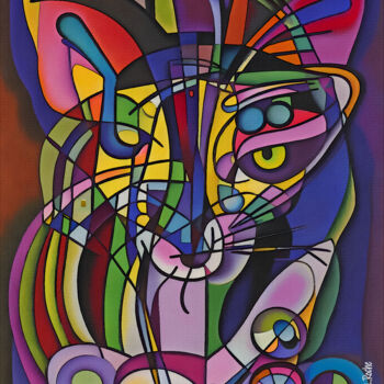 "Leon, cat" başlıklı Dijital Sanat L.Roche tarafından, Orijinal sanat, Akrilik