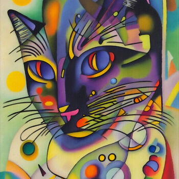 Arts numériques intitulée "Cartagena, cat" par L.Roche, Œuvre d'art originale, Acrylique